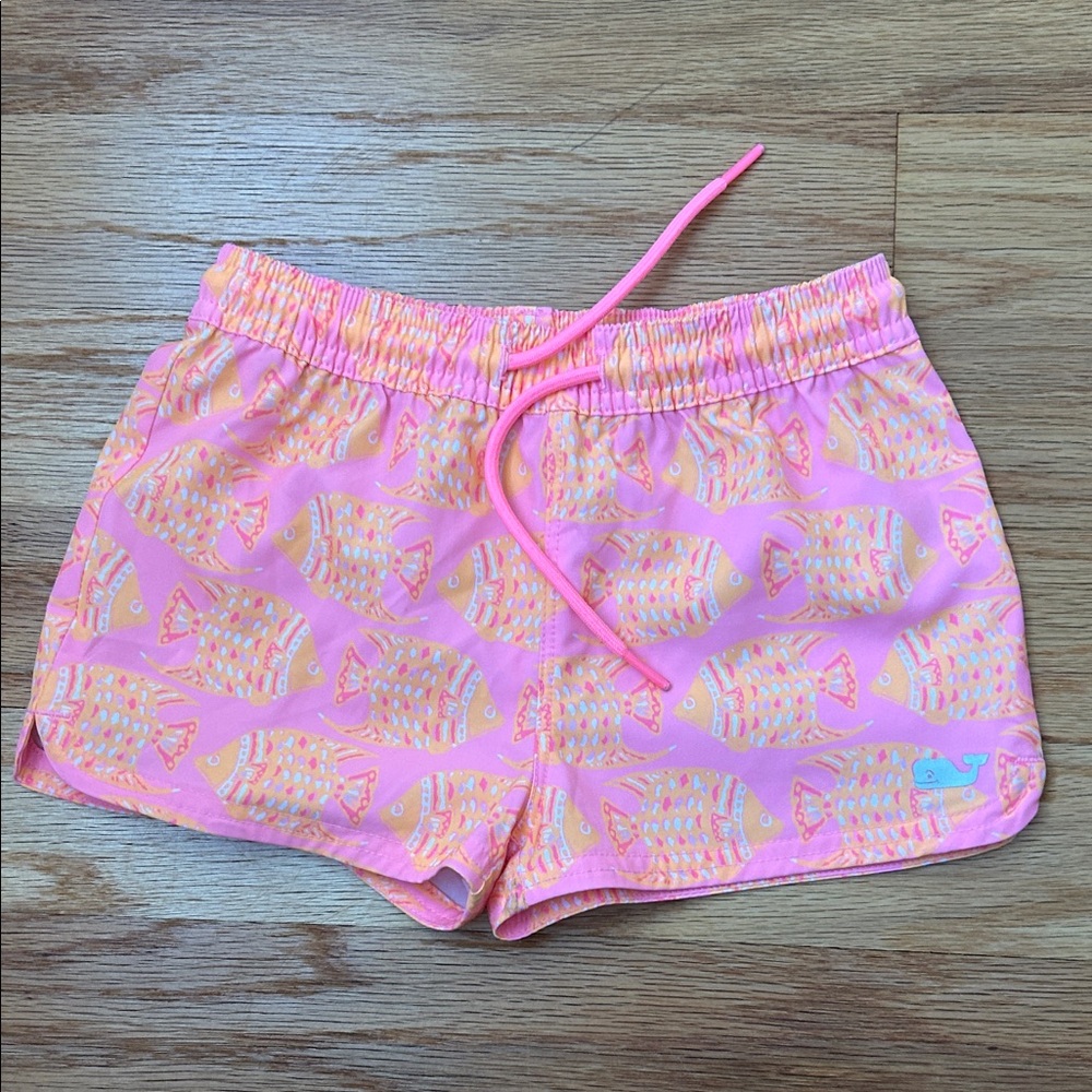 Vineyard Vines Pink Fish Print Athletic Shorts